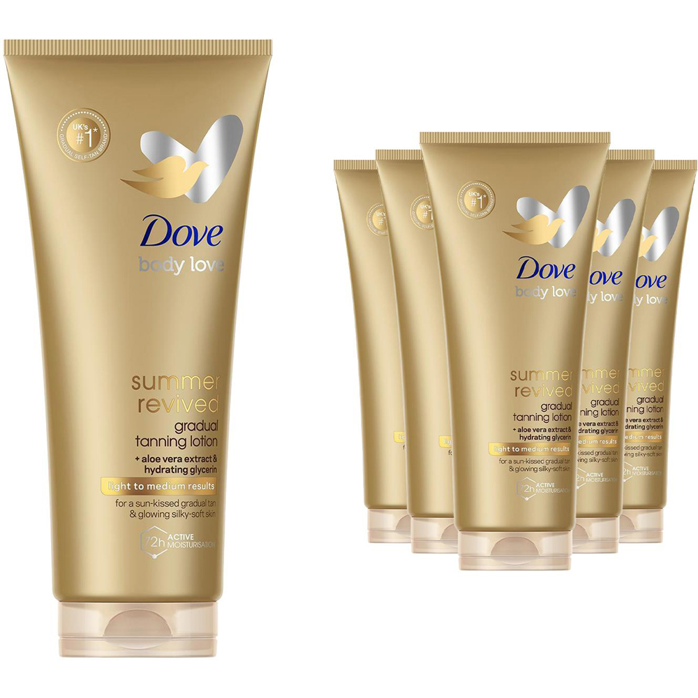 Dove Derma Spa Summer Revived Fair to Medium Skin Body Lotion 200ml 6 Pack Image 1