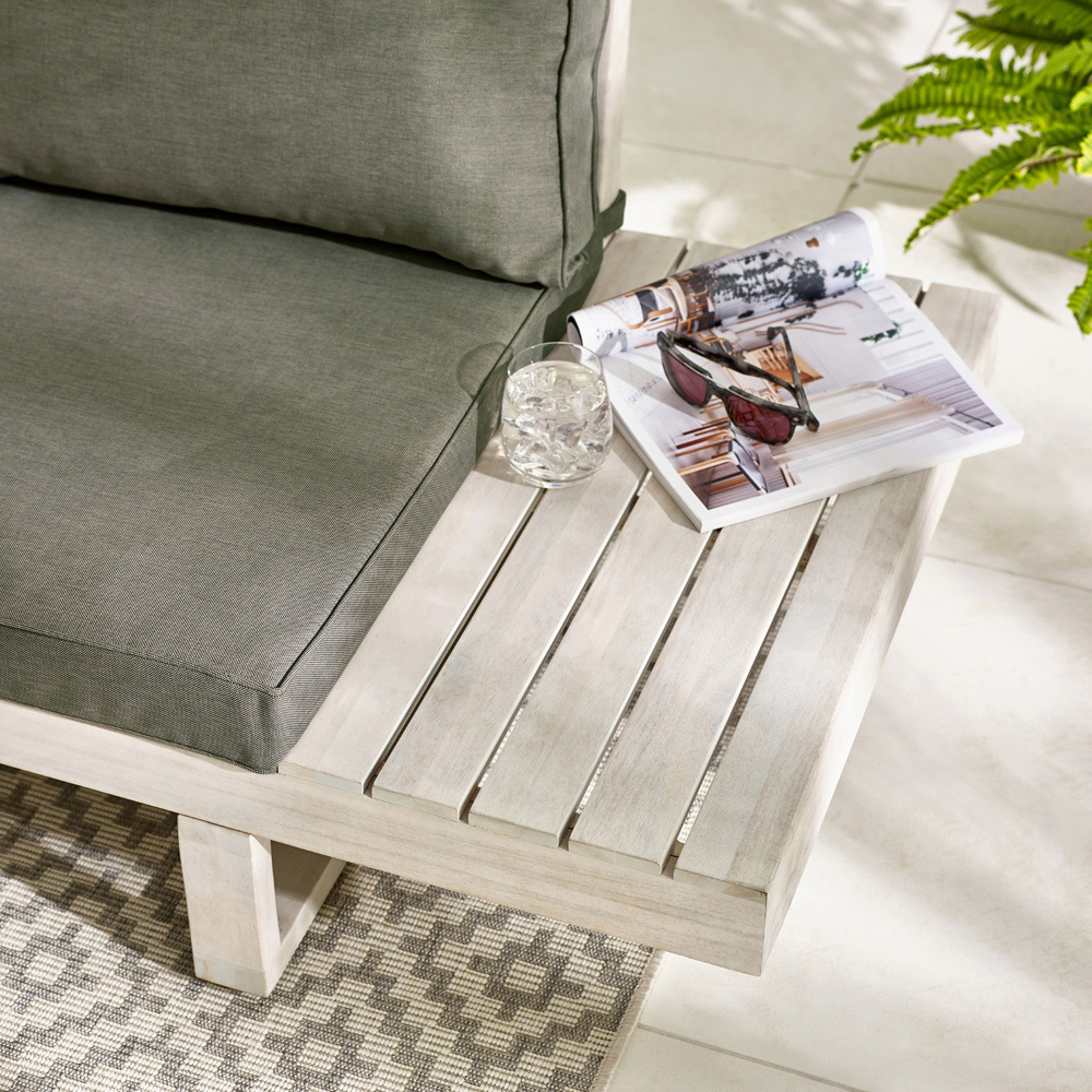 Furniturebox Sardinia 6 Seater Grey Limewash Wood Outdoor Sofa Set Image 5