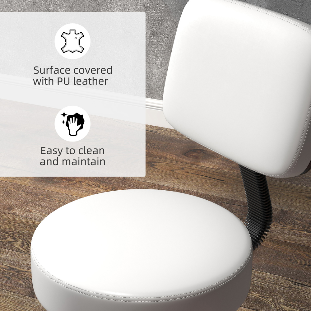 Portland White PU Leather Height Adjustable Swivel Chair Image 4