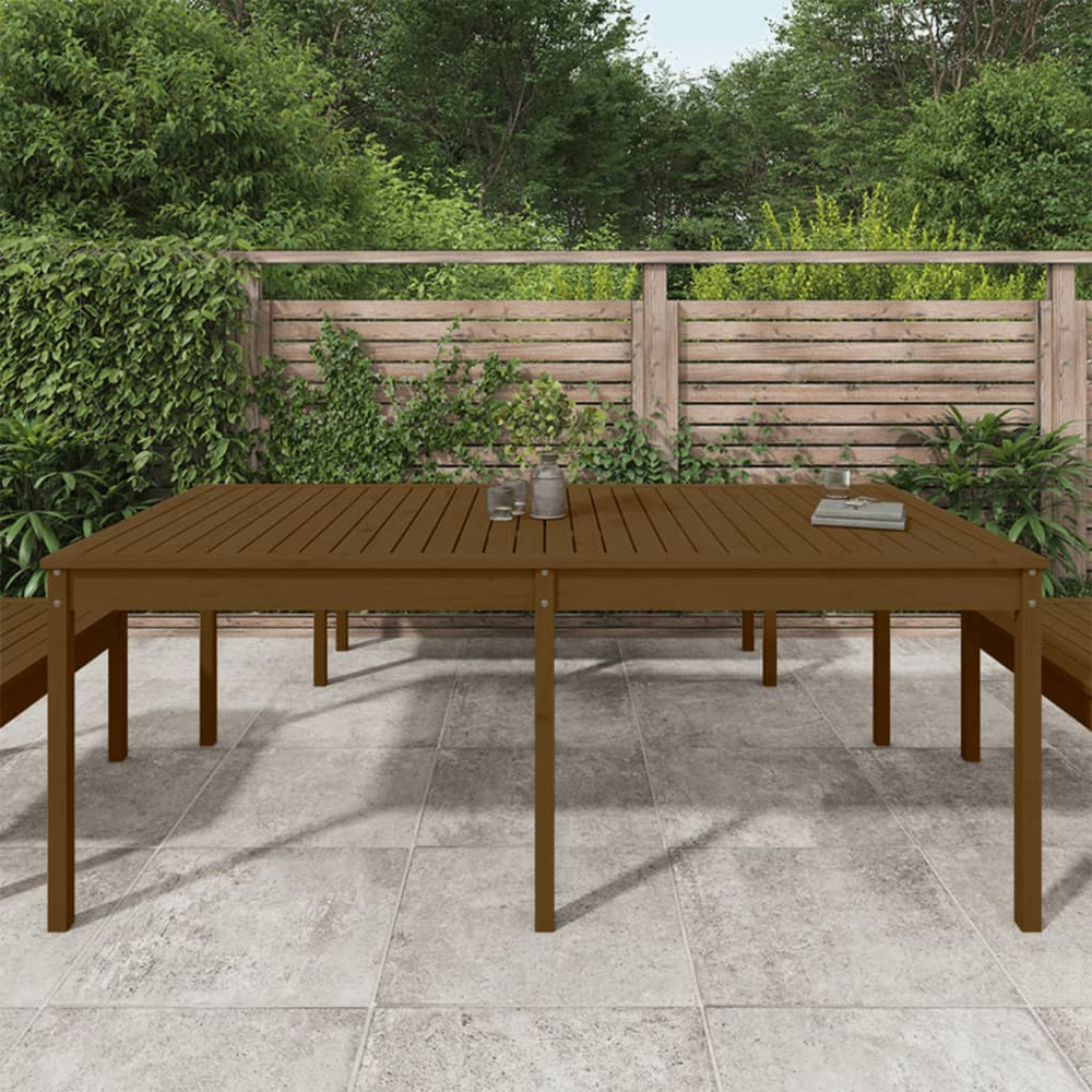 vidaXL 8 Seater Solid Pine Wood Garden Dining Table Honey Brown Image 1