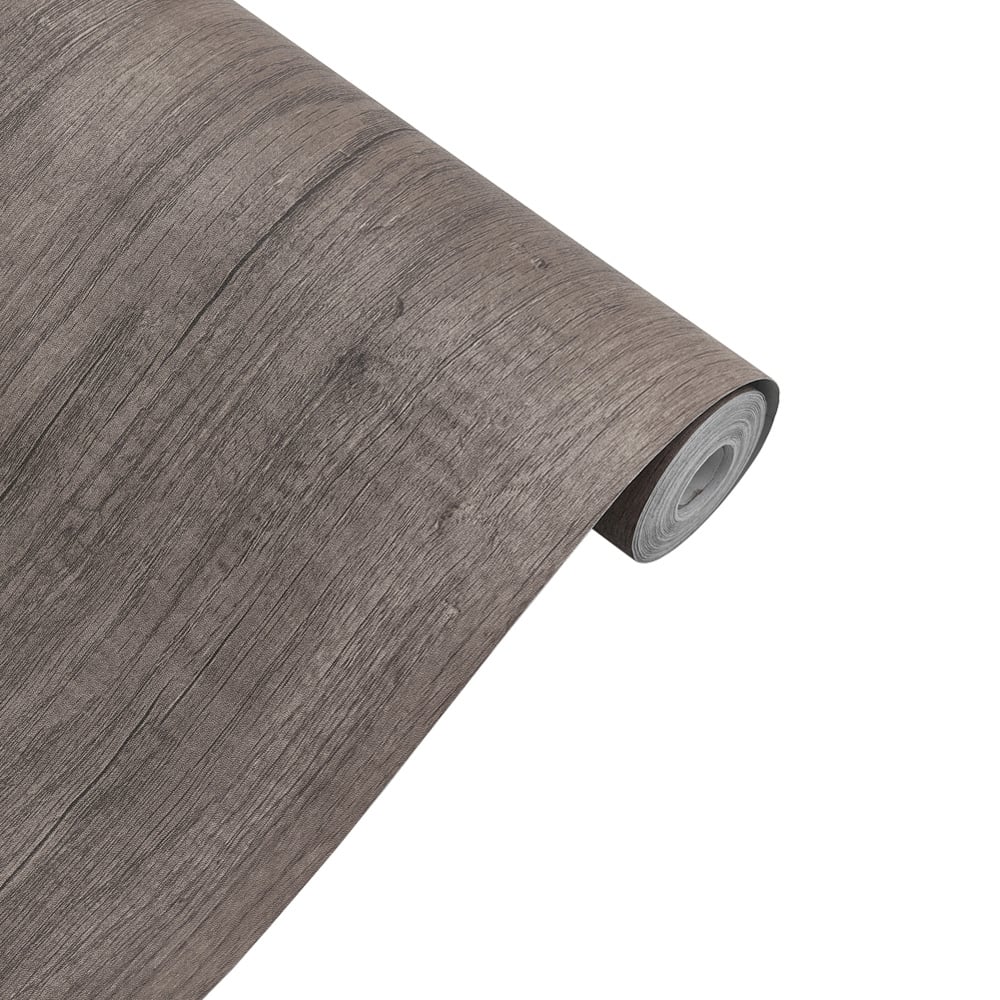 Living and Home Smoke Grey Wood Grain Self Adhesive PVC Flooring Image 5
