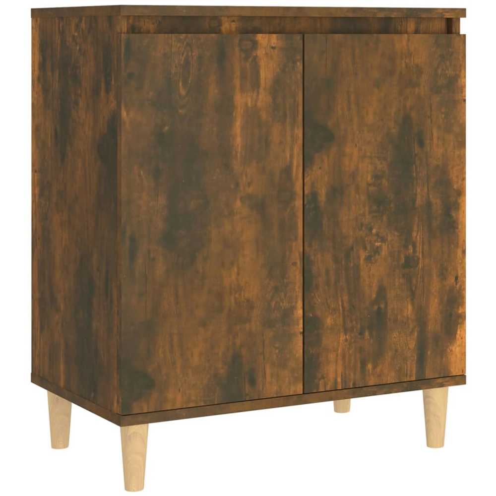 vidaXL 2 Door Smoked Oak Sideboard with Wooden Legs Image 2