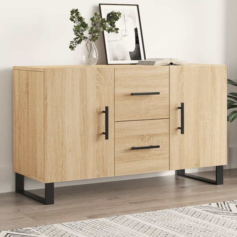 vidaXL 2 Door 2 Drawer Sonoma Oak Sideboard Image 1