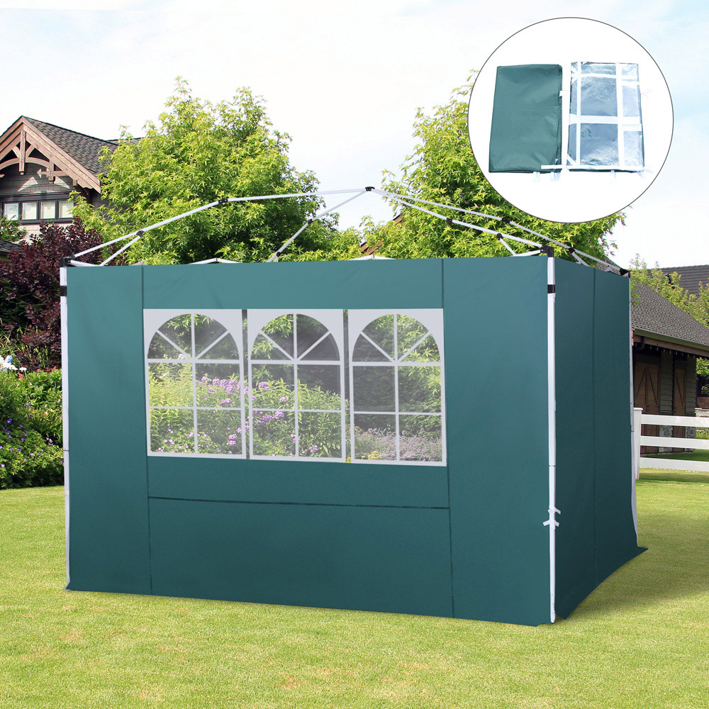 Outsunny 3m Green Gazebo Interchangeable Side Panel Image 1