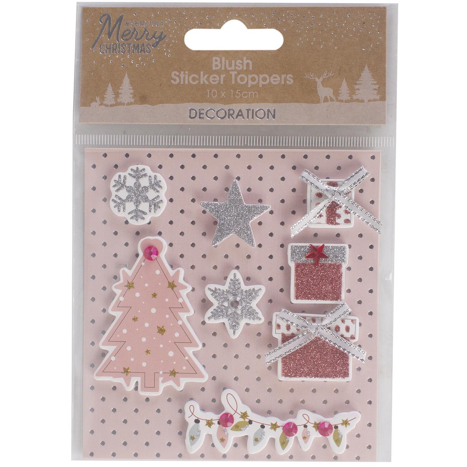Pack of Eight Blush Sticker Toppers Image