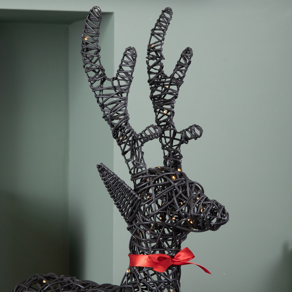 Samuel Alexander 100 Warm White LED Light Up Rattan Brown Reindeer Christmas Decoration 72cm Image 8