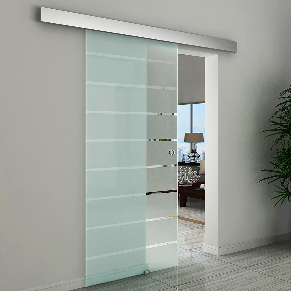 HOMCOM 90cm Sliding Glass Door Set Image 2