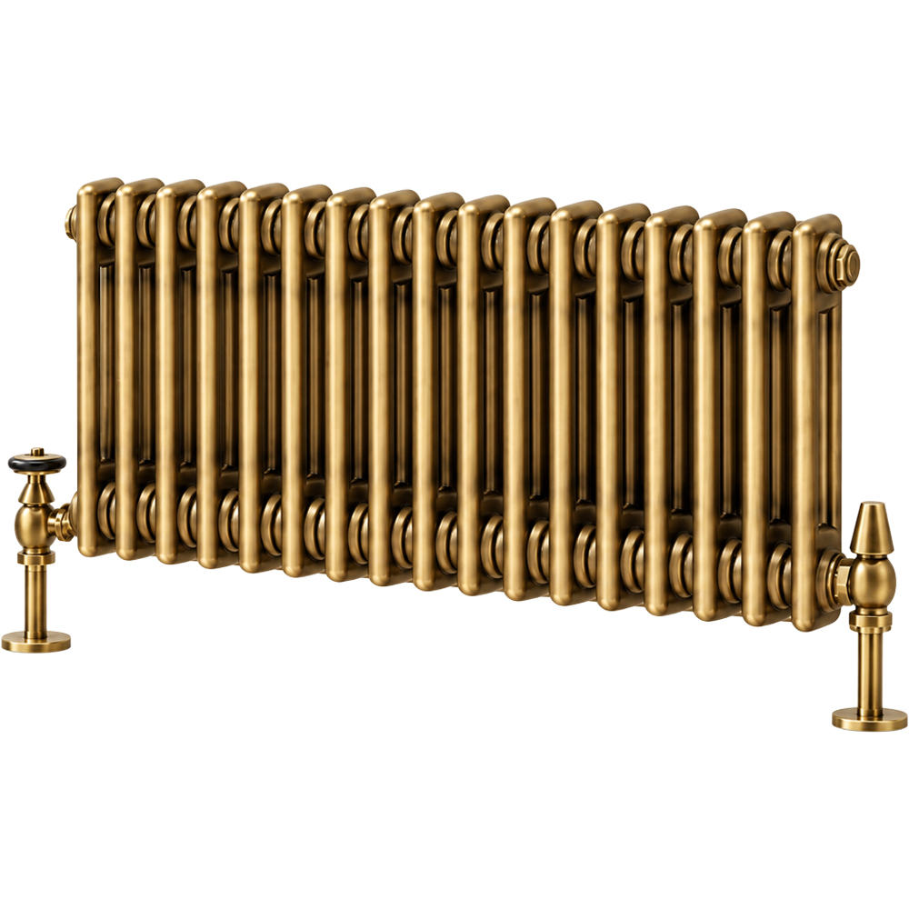 Go Bathrooms Clarence Antique Brass 2 Column 17 Section Radiator 300 x 785mm Image 1
