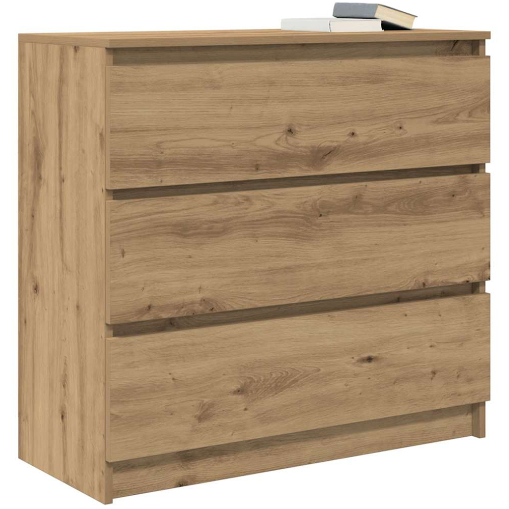 vidaXL 3 Drawer Artisan Oak Sideboard Image 4
