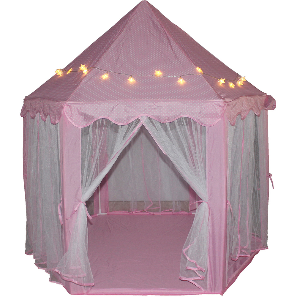 Pink Princess Tent with Lights Pink Image 3