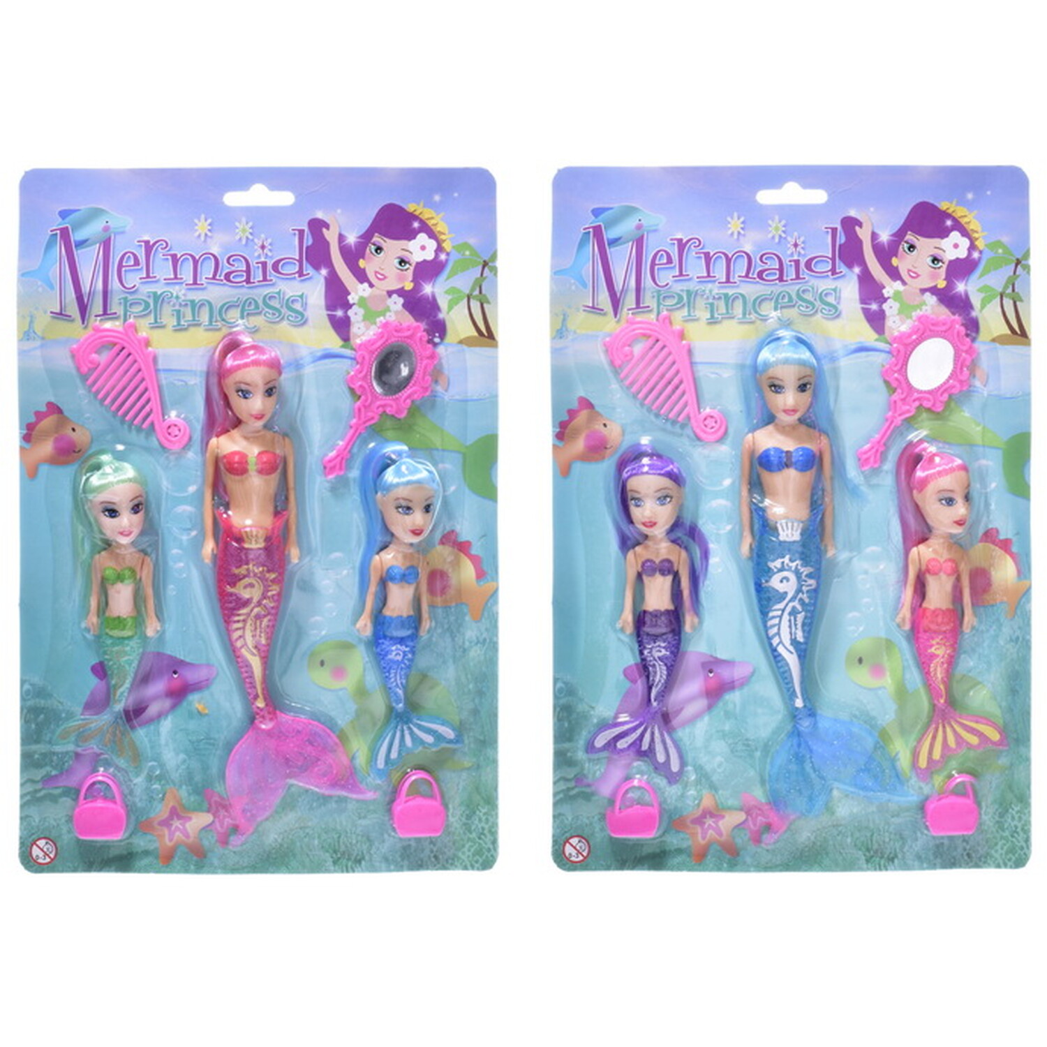 Single Mermaid Princess Dolls 3 Pack in Assorted styles Image