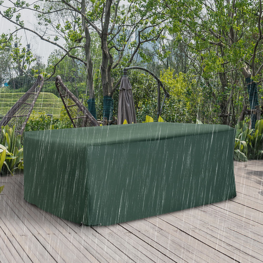 Outsunny Green Oxford Rectangular Rattan Furniture Cover 222 x 155 x 67cm Image 2