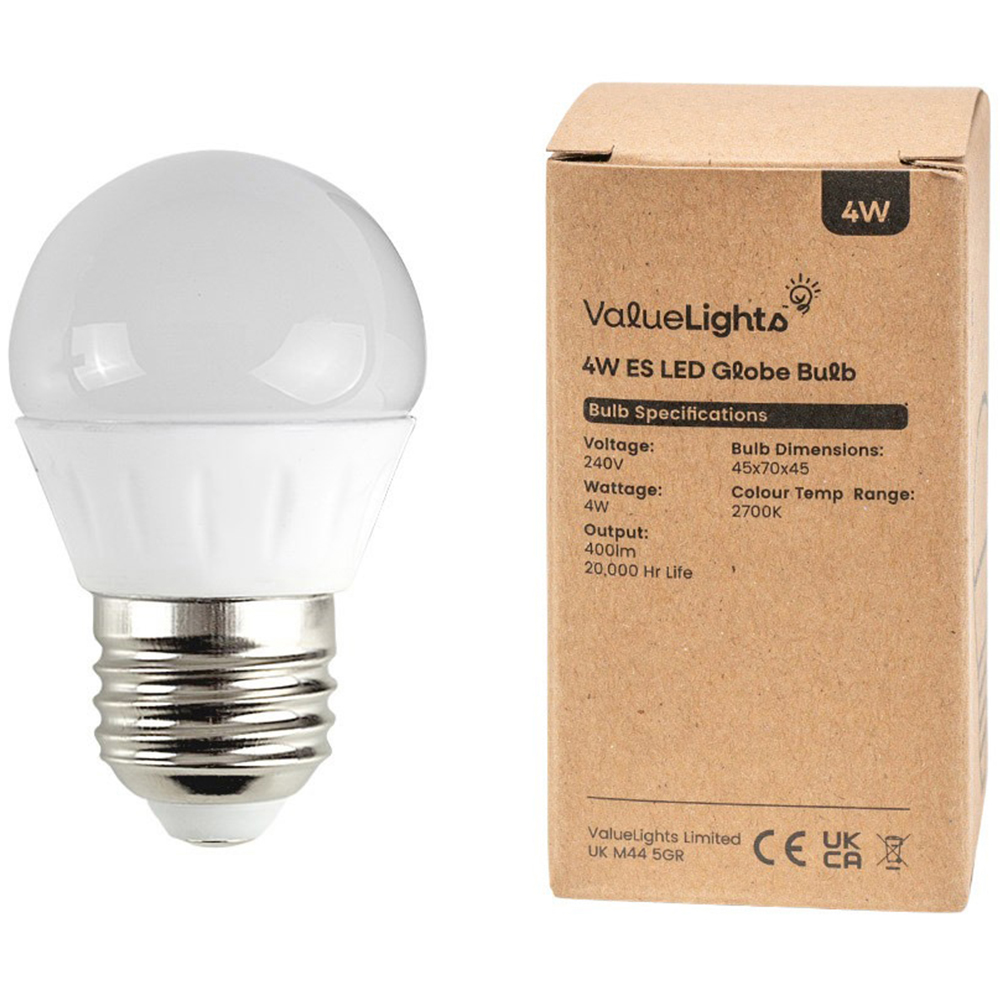 ValueLights 10 Pack E27 LED 4W 2700K Warm White Light Bulbs Image 2
