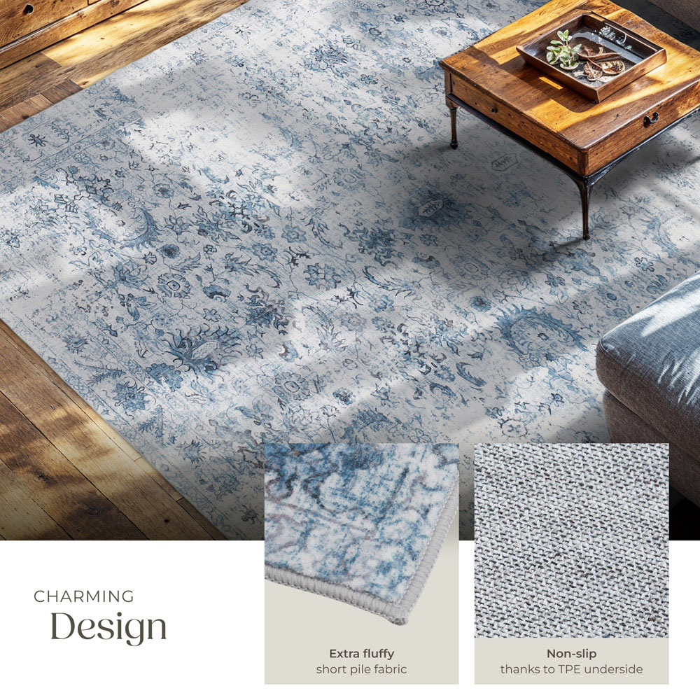 tectake Amara Vintage Non Slip Rug 340 x 240 x 0.6cm Image 4