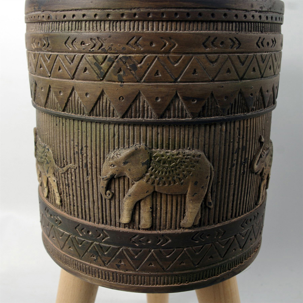 Leaf Elephant Composite Planter with Stand Image 3