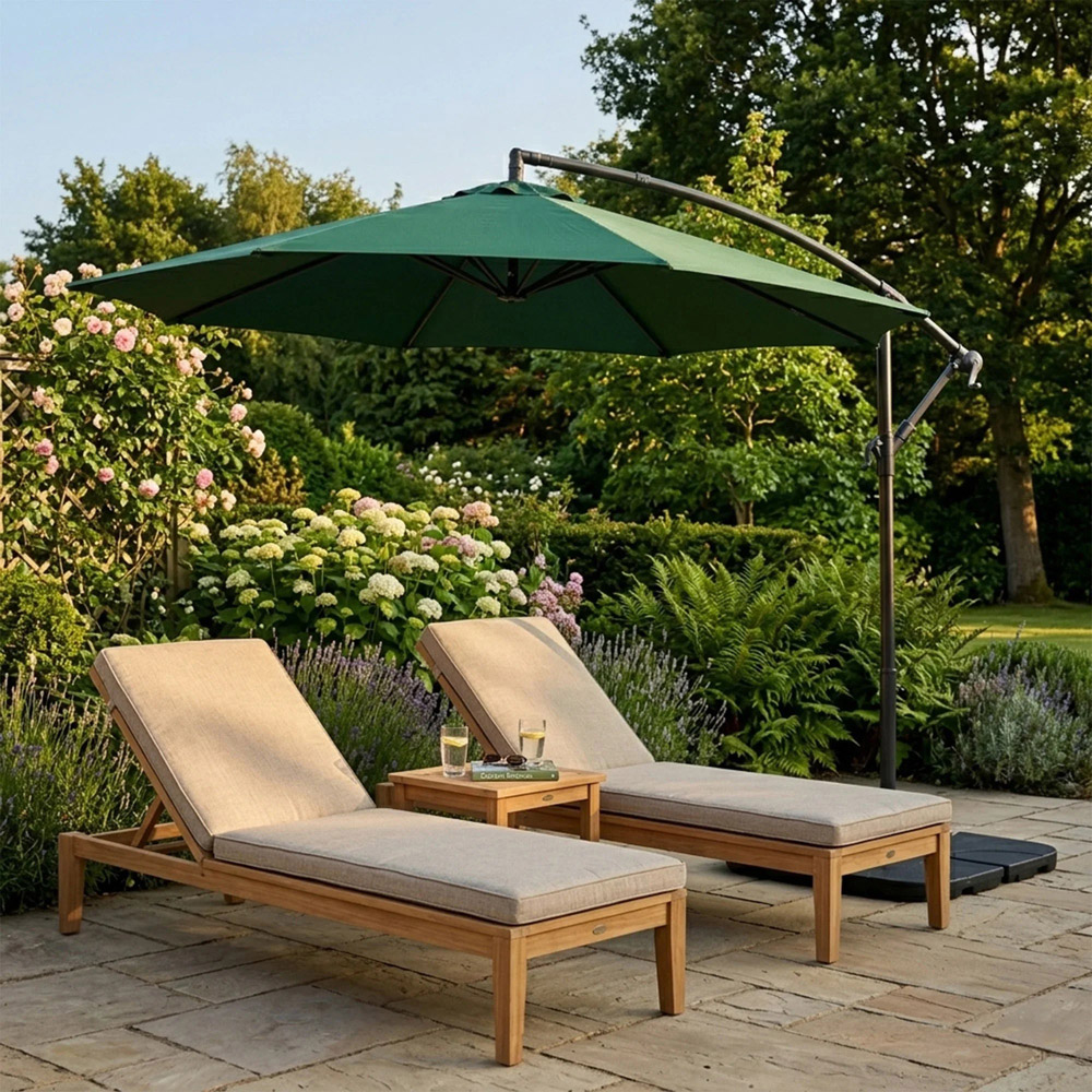 MonsterShop Green Cantilever Parasol 3m Image 2