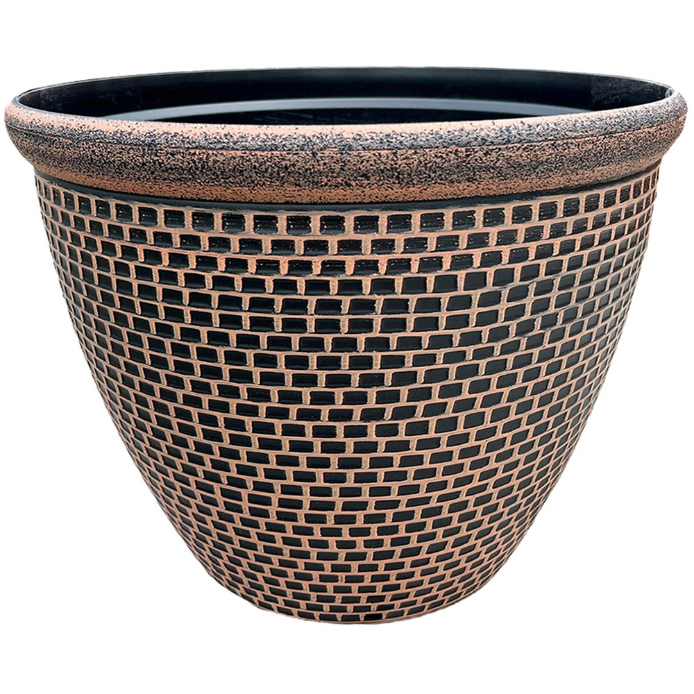 Gr8 Garden Cromarty Orange Plastic Round Plant Pot 36cm 2 Pack Image 3