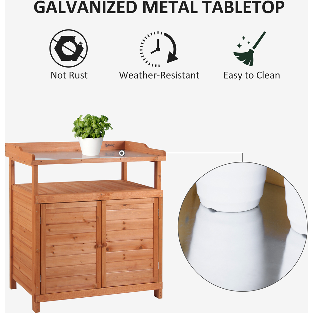 Outsunny 2-in-1 Wooden Multi-Function Potting Bench Image 5