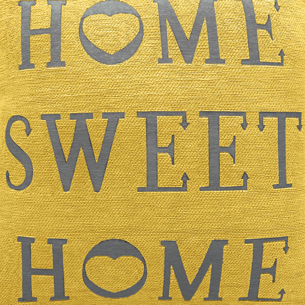 Velosso Home Sweet Home Ochre Filled Cushion 43 x 43cm 2 Pack Image 2