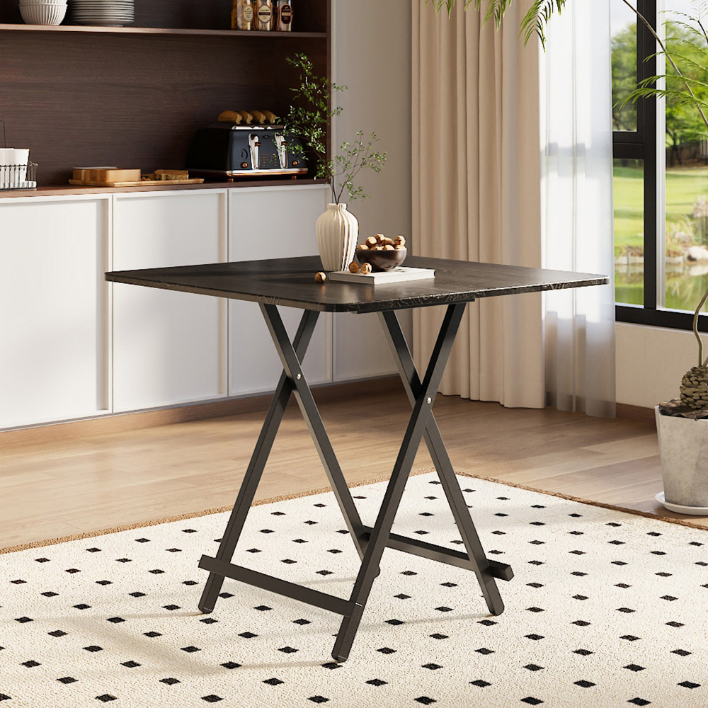 Living and Home Black Foldable Dining Table Image 6