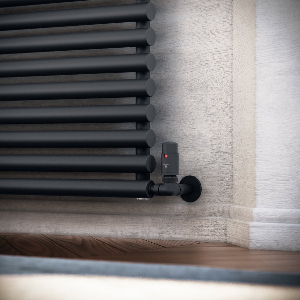 Terma Vario Modern Grey Left Sided Vision 3 Axis Thermostatic Radiator Valve Set Image 5