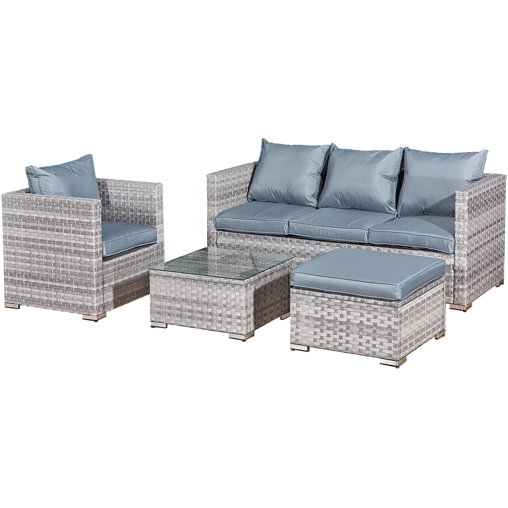 Oseasons Acorn 5 Seater Dove Grey Rattan Lounge Sofa Set Image 2