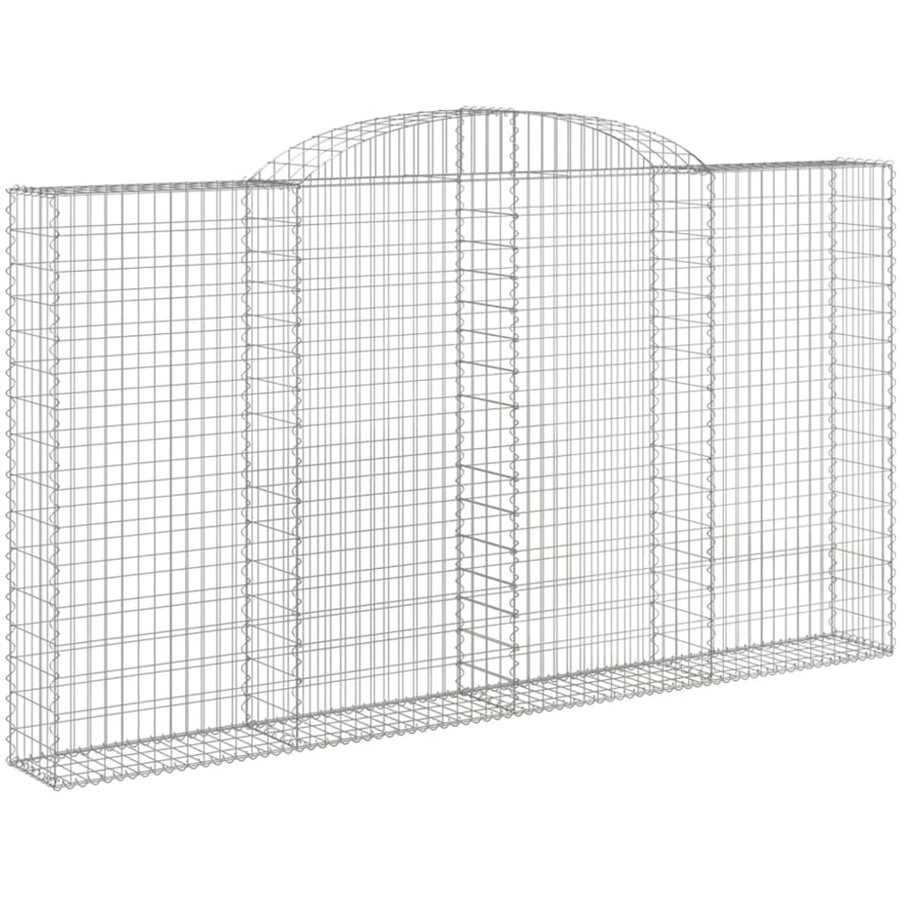 vidaXL Silver Galvanised Iron Gabion Basket 300 x 30 x 160/180cm Image 1