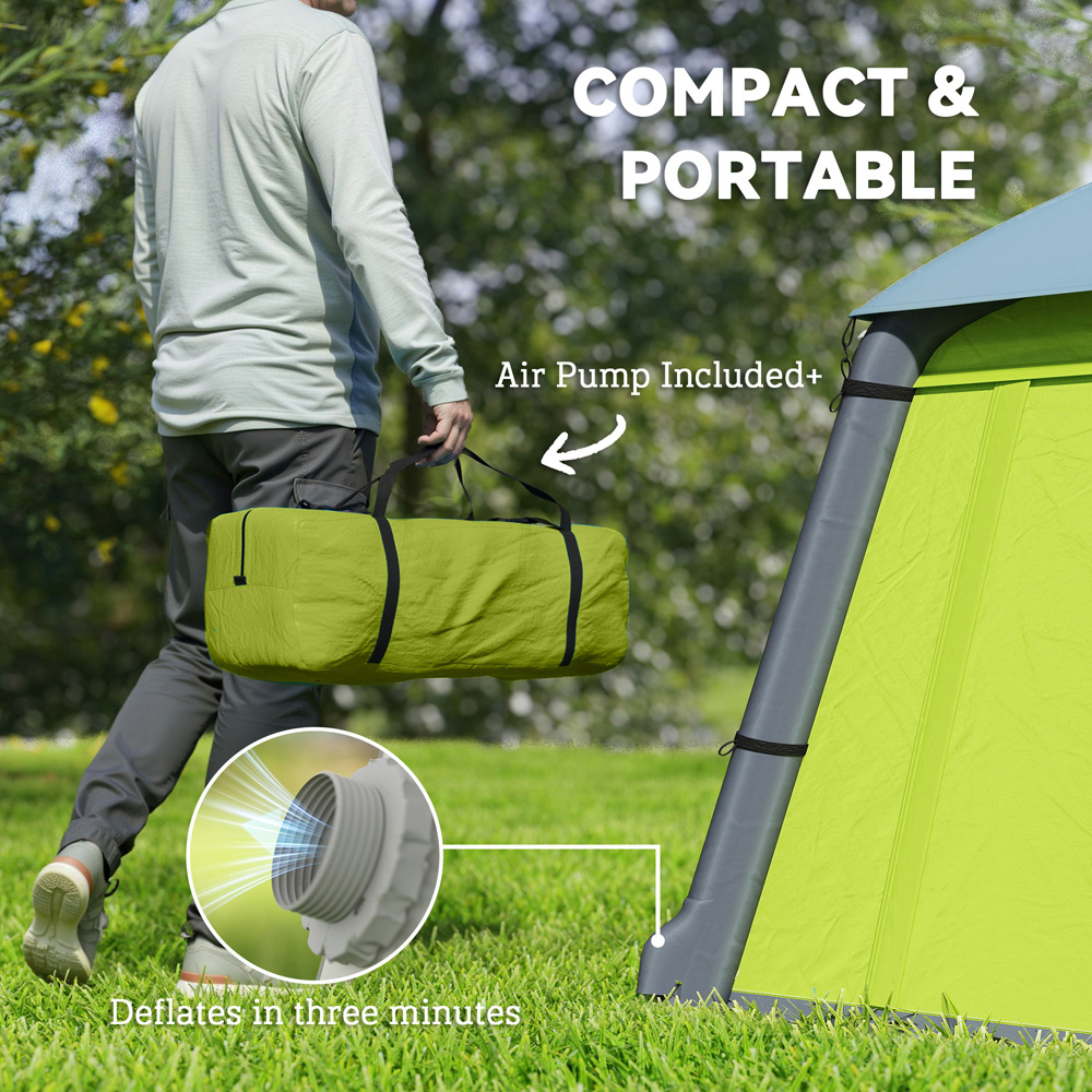 Outsunny 2 Person Easy Setup Inflatable Camping Tent with Pump Green Image 8