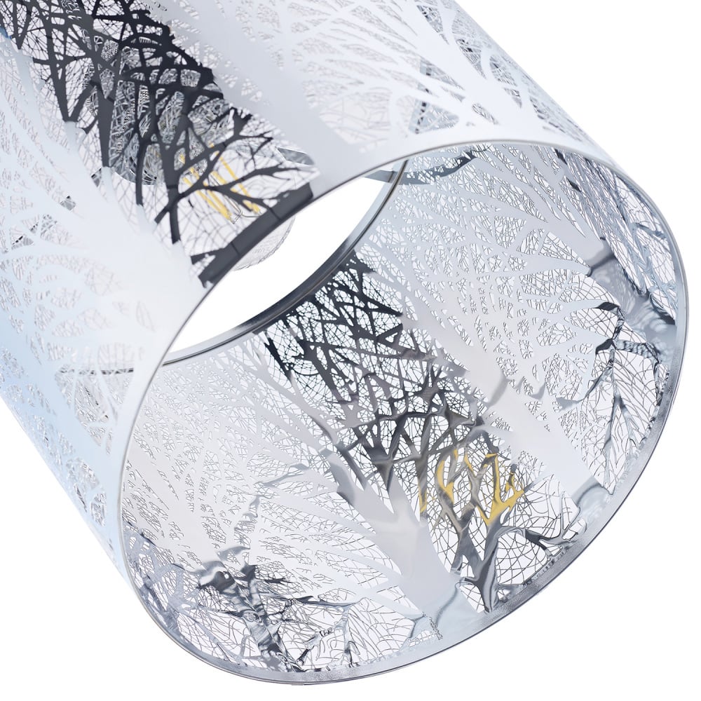 Happy Homewares Polished Chrome Metal Forest Pendant Shade Image 4