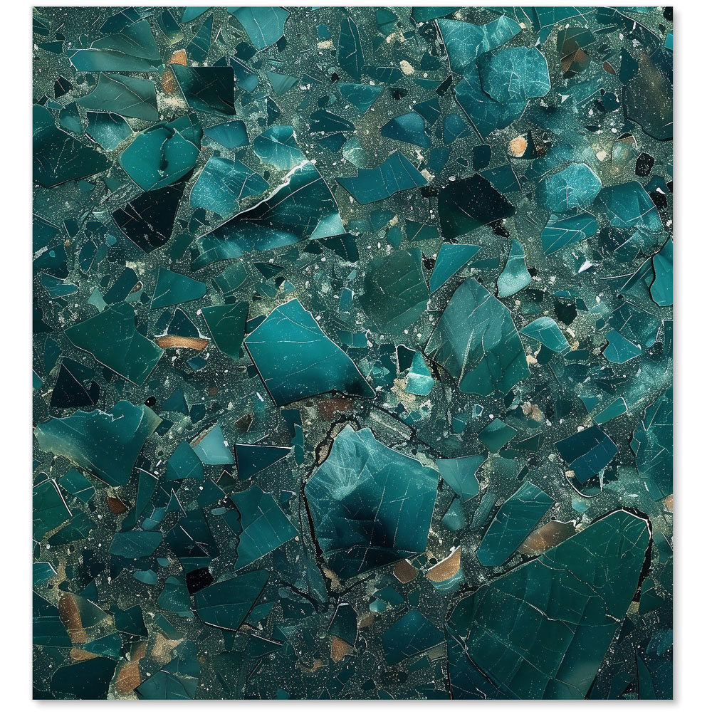Warren Reed Designer Teal Quartz Effect Glass Kitchen Splashback 65 x 60cm Image 2