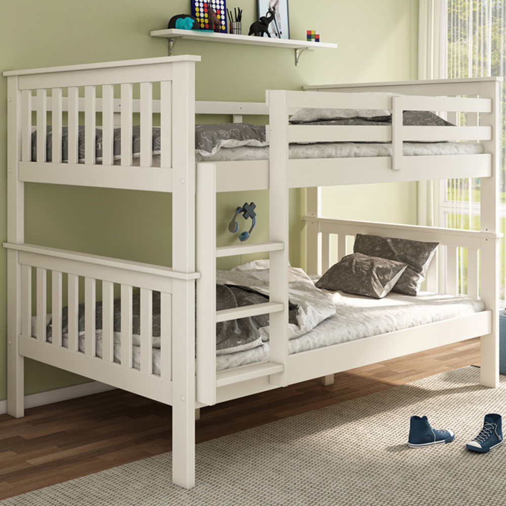 Oslo Quadruple White Bunk Bed with Memory Foam Mattresses Image 1