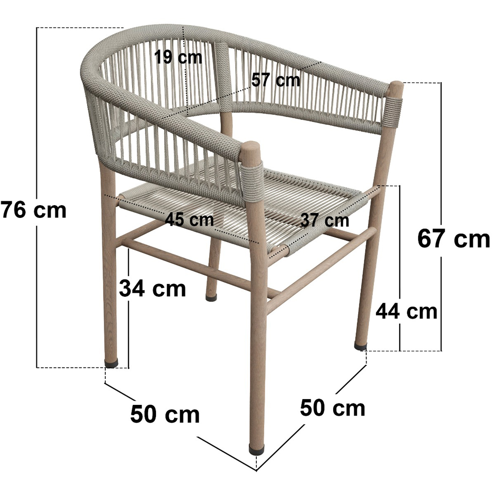 SOLACE+CO Hana Lita 4 Seater Round Garden Bistro Set Image 7