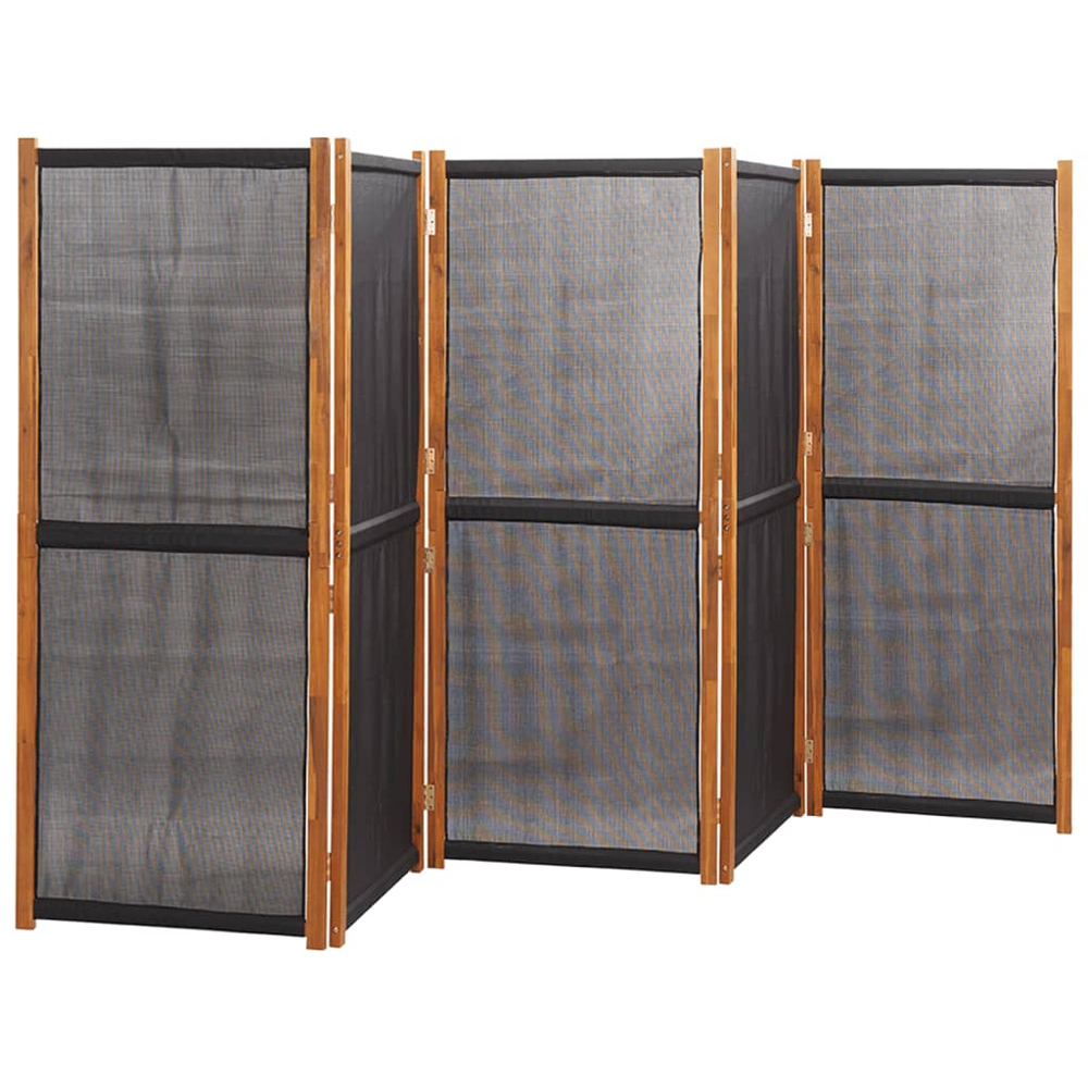 vidaXL Black Wooden 5 Panel Room Divider 350 x 180cm Image 2