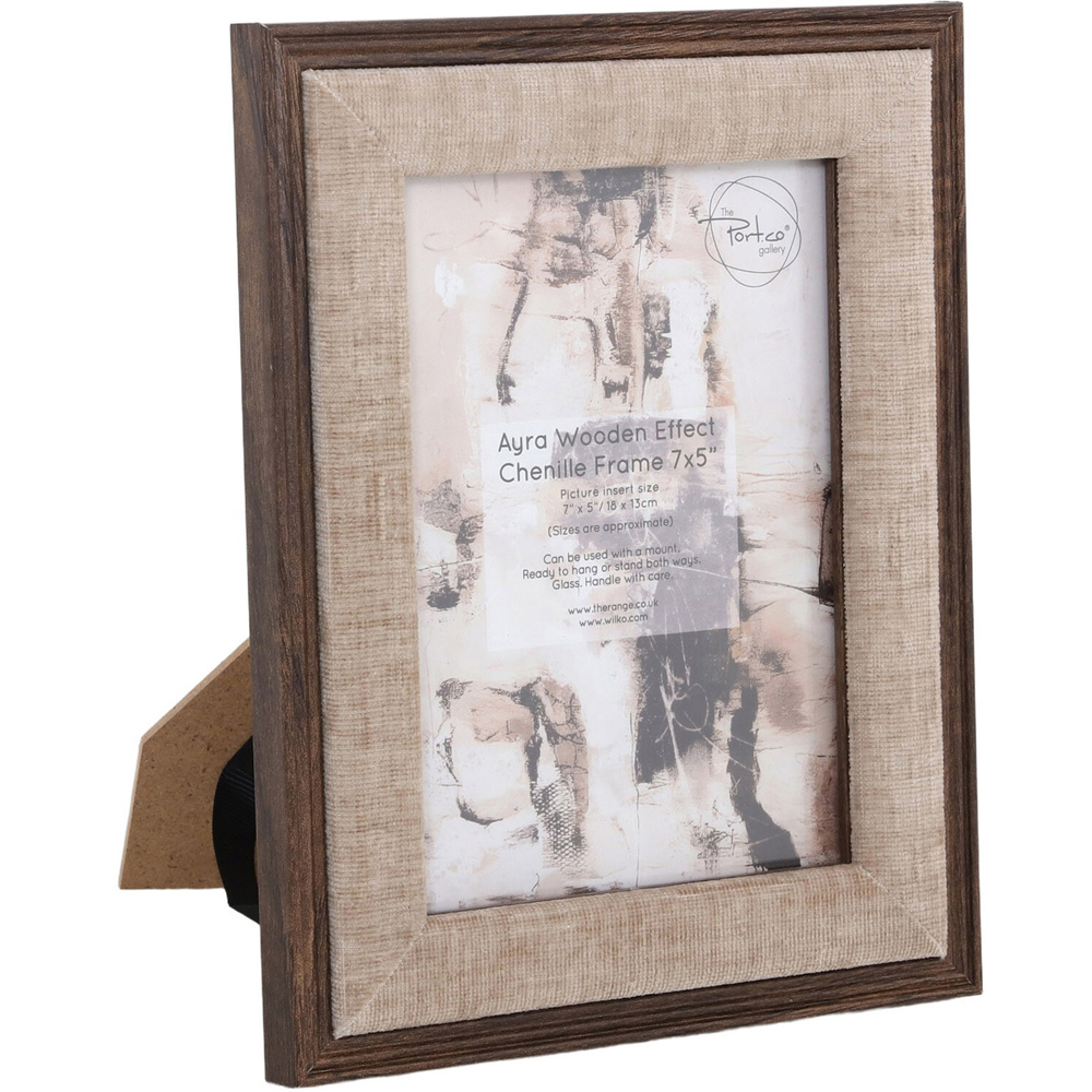 Ayra Wooden Effect Chenille Photo Frame 5 x 7 inch Image 1