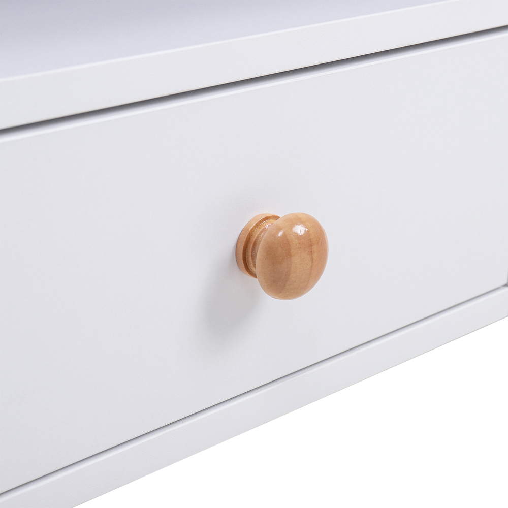 Living and Home Single Drawer 4 Shelf White Bedside Table Image 4