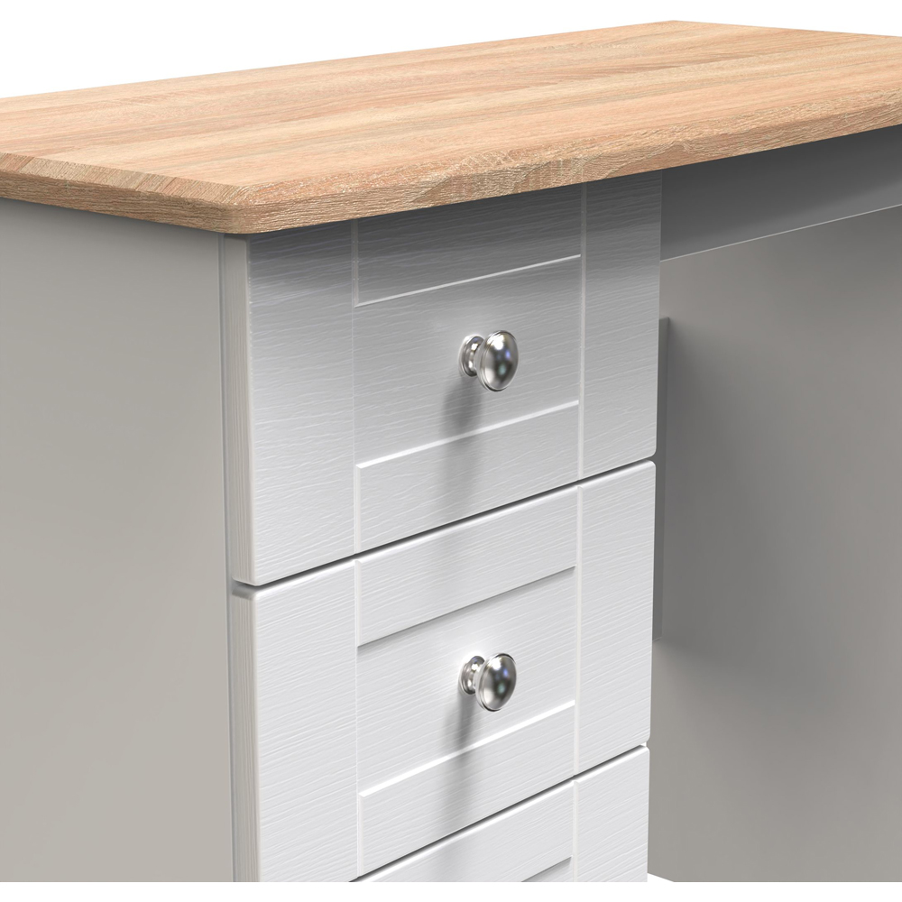 Crowndale Sussex 3 Drawer White Ash and Bardolino Oak Dressing Table Ready Assembled Image 5