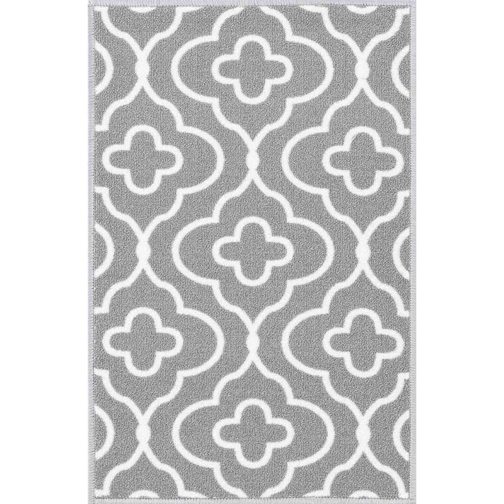 Desire Rugs Havana Grey Quatrefoil Anti Slip Door Mat 150 x 80cm Image 1