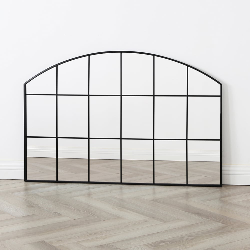 Aion Industrial Arch Black Framed Wall Mirror 120 x 80cm Image 2
