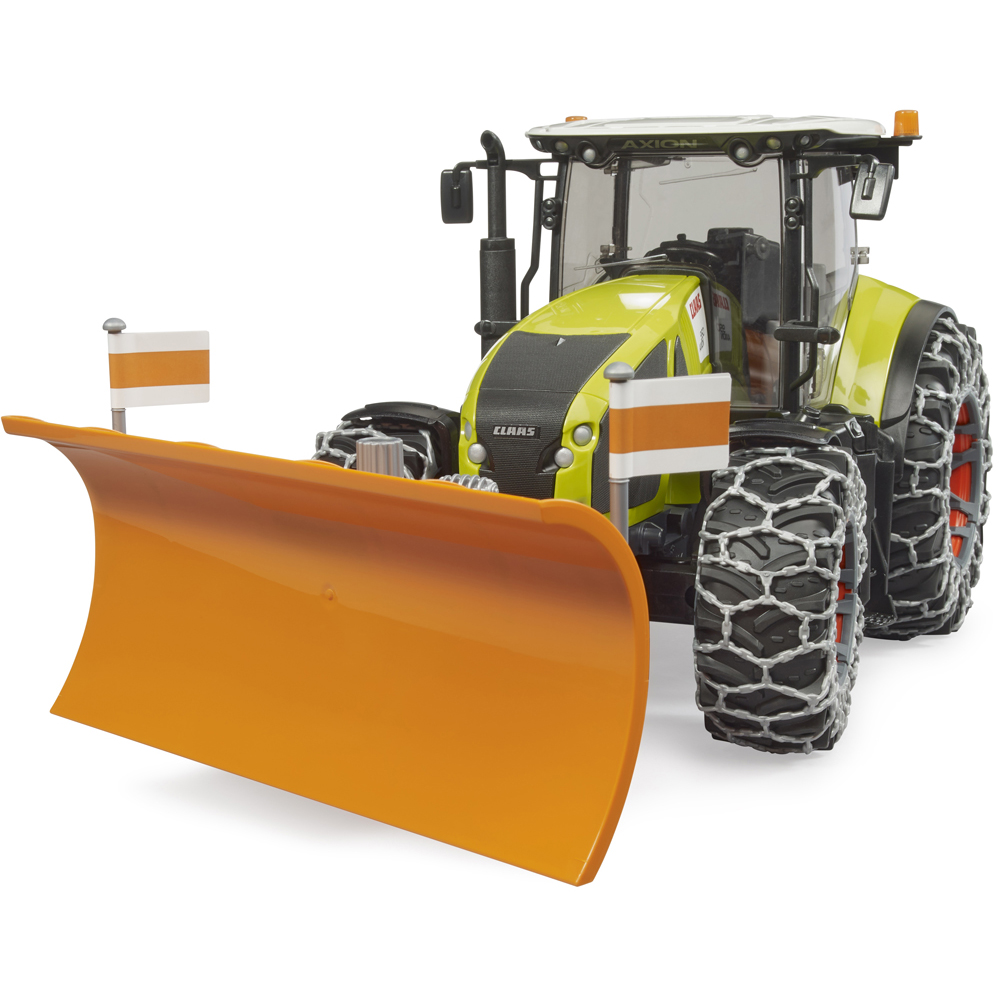 Bruder Kids Claas Axion 950 with Snow Chains and Plow Blade Playset Model Image 4