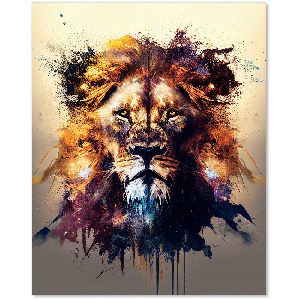 Warren Reed Designer Splashart Majestic Lion Face Glass Kitchen Splashback 75 x 60cm Image 2