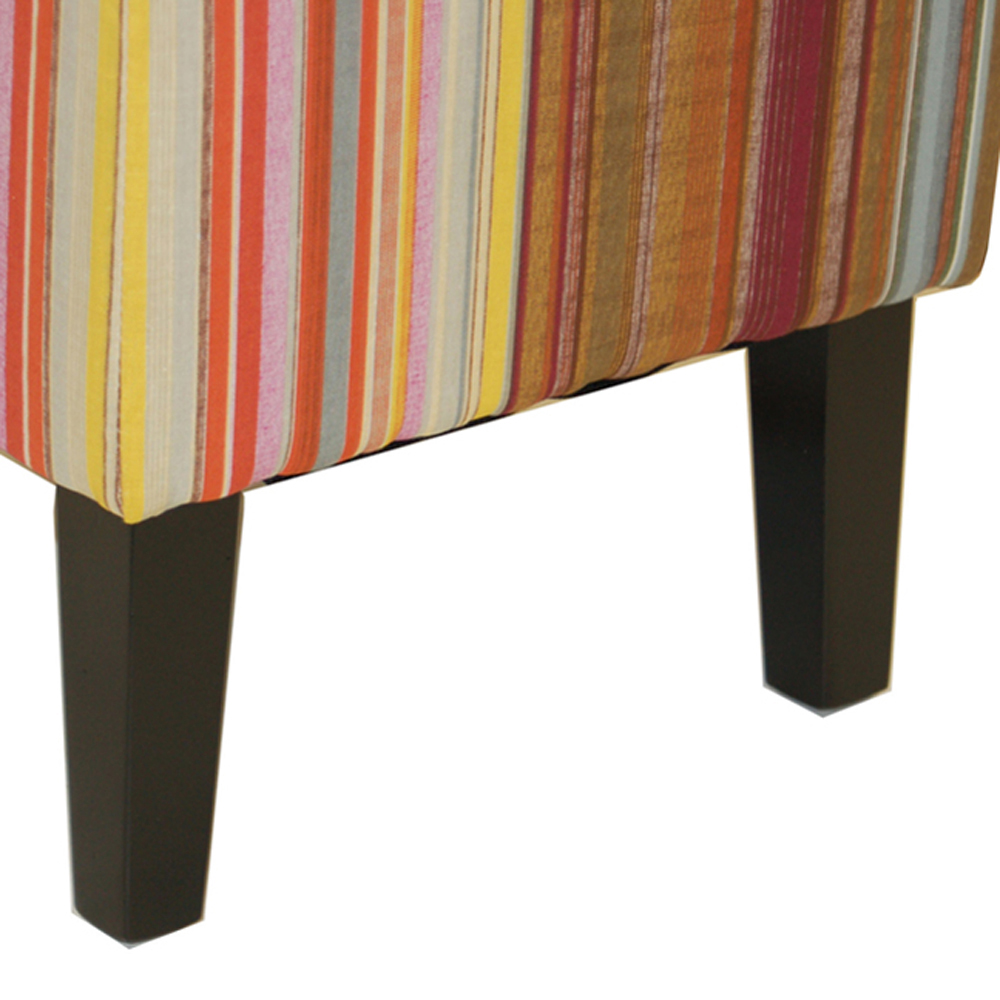 Watsons Patchwork Multicoloured Pouffe Padded Stool with Wood Legs Image 4