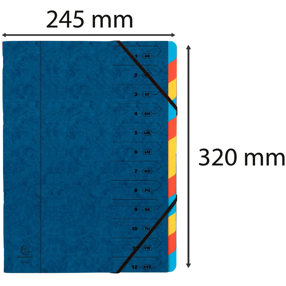 Exacompta Europa A4 12 Section Blue Multi-Part File 8 Pack Image 7