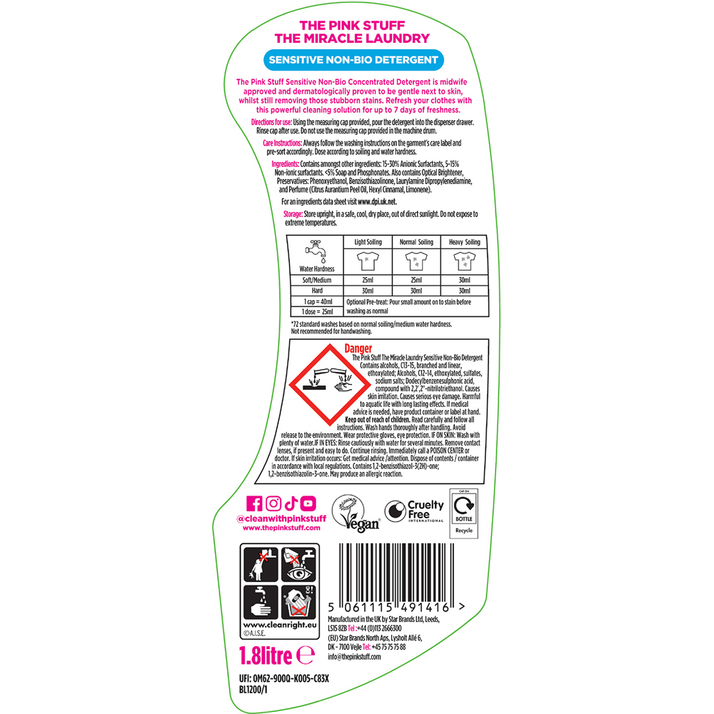 The Pink Stuff Non-Bio Laundry Detergent Image 2