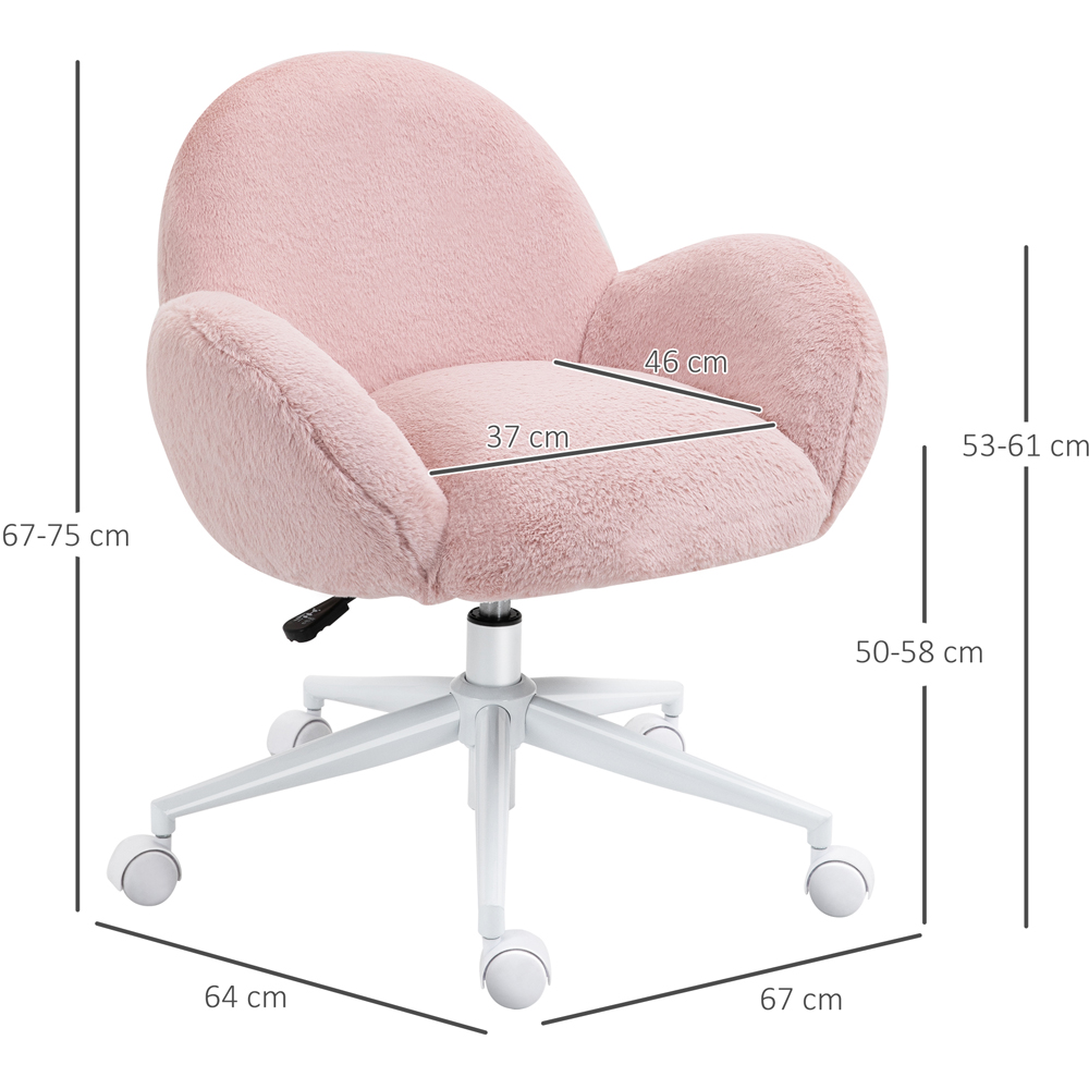 Portland Pink Fluffy Leisure Swivel Office Chair Image 8