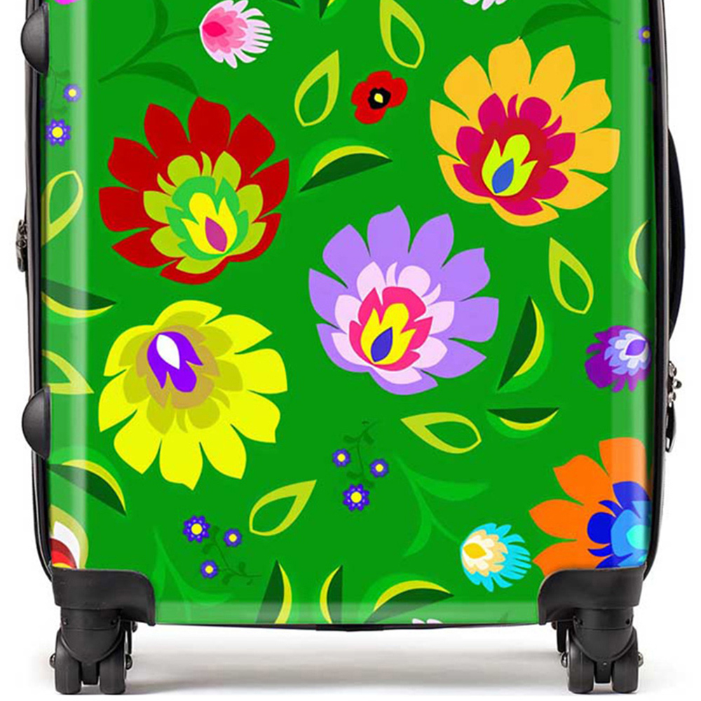 Warren Reed Designer Large Polish Folk Floral Suitcase Image 2