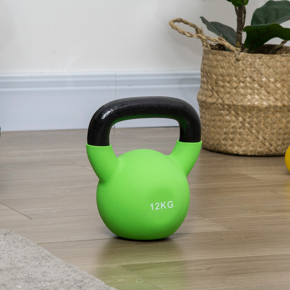 HOMCOM Green Soft Body Kettlebell with Non Slip Handle 12kg Image 5