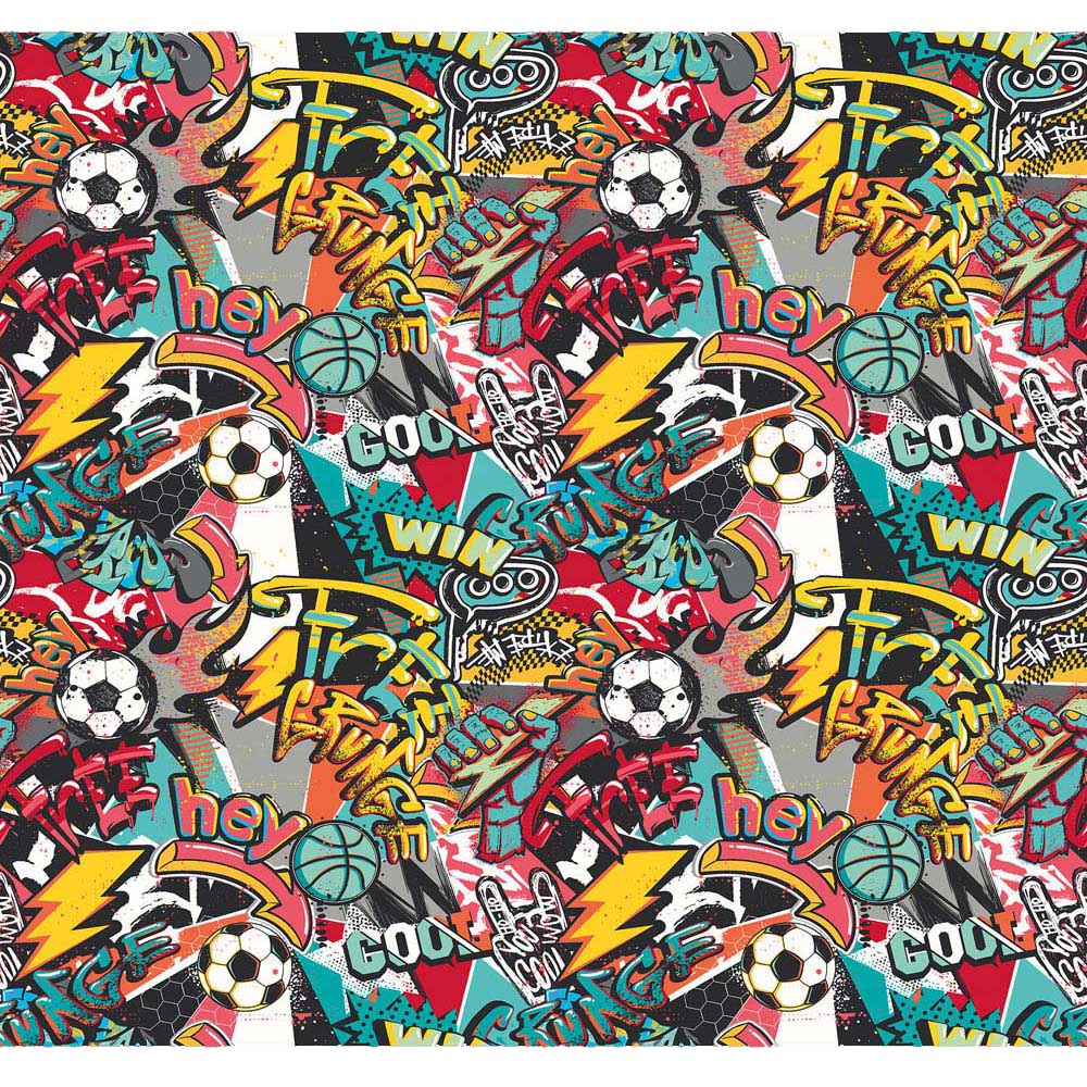 Origin Murals Repeatable Sports Graffiti Red 3 Drop Wall Mural Image 2