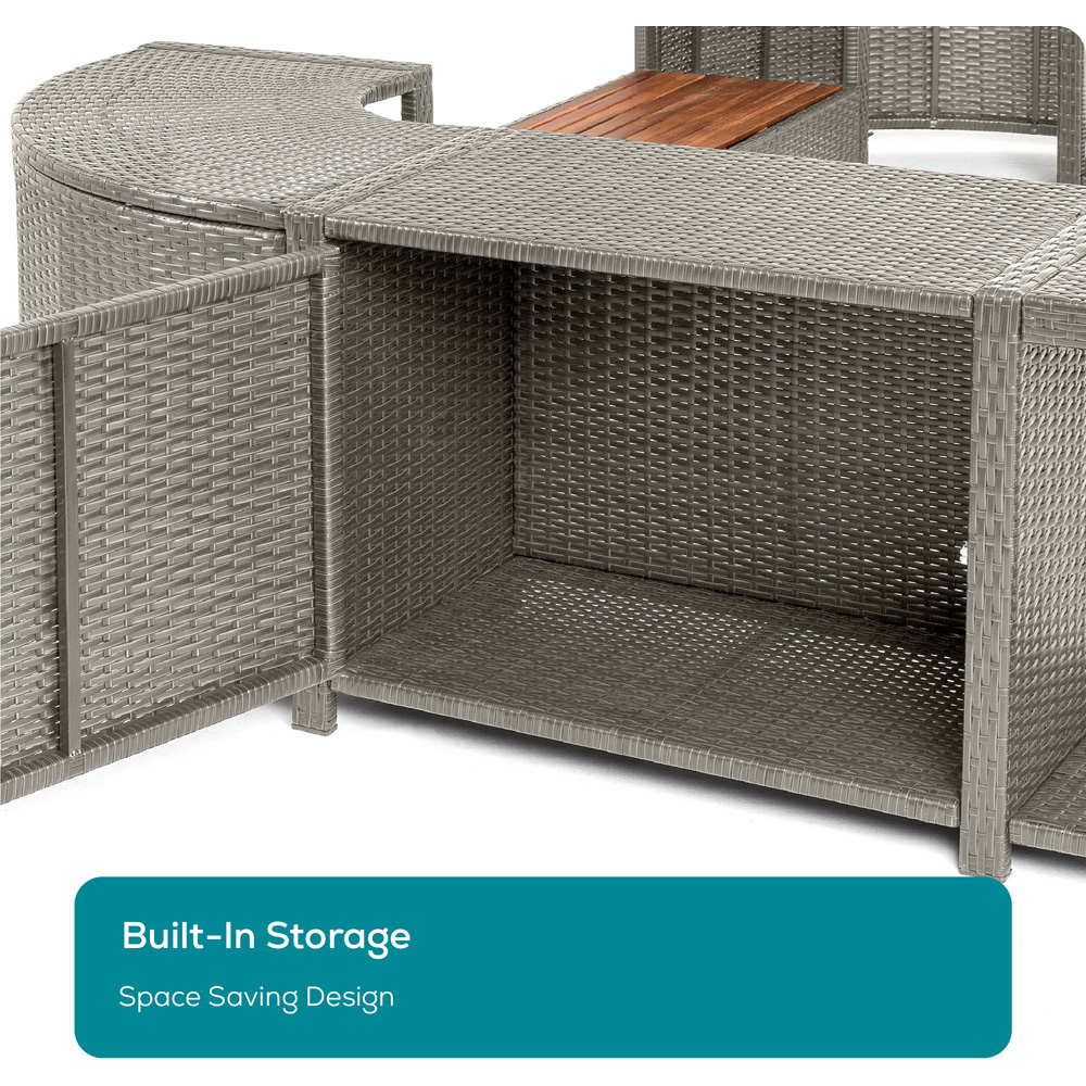 Lay-Z-Spa 2 Door 2 Shelf Grey Square Rattan Spa Surround 188cm Image 8