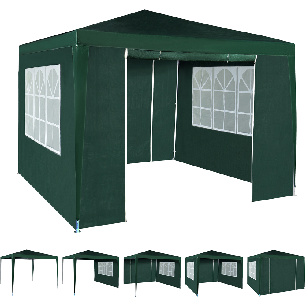 Green 3 x 3m Event Gazebo with Removable Sides Image 2