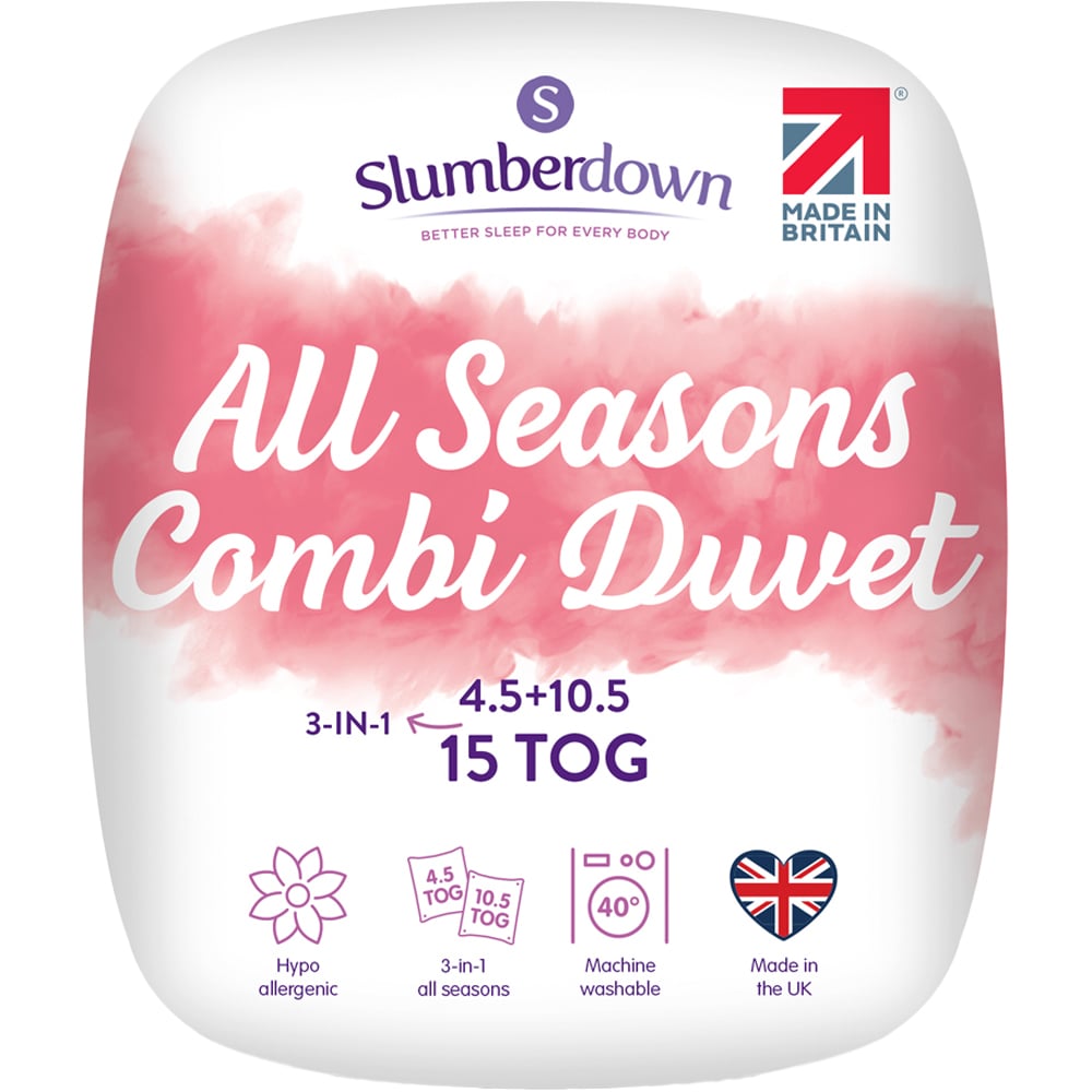 Slumberdown Single White All Seasons Combi Duvet 15 Tog Image 1